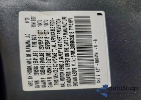 2009 Honda Odyssey Exl from USA, damaged, VIN 5FNRL38709B053216